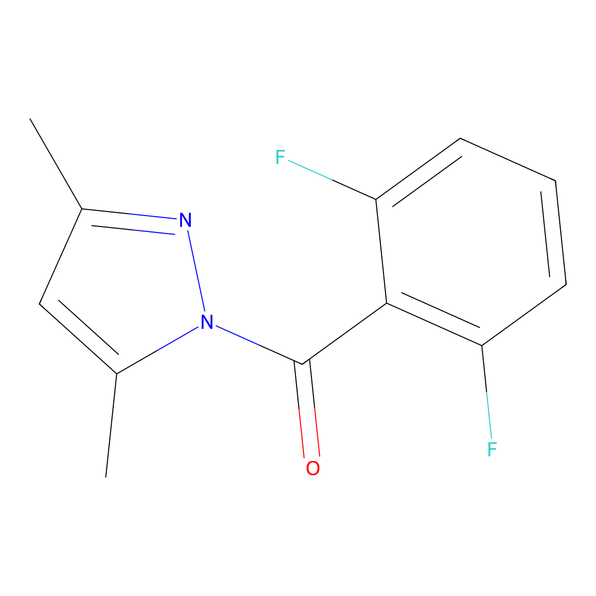 (2,6-difluorophenyl)(3,5-dimethyl-1H-pyrazol-1-yl)methanone molecular structure, CAS 328386-51-2
