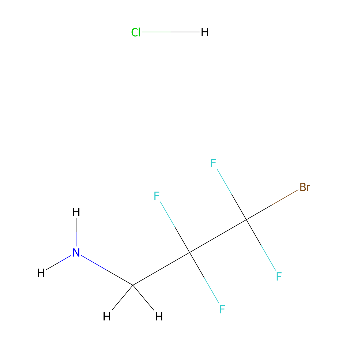 3-Bromo-2,2,3,3-tetrafluoropropan-1-aminehydrochloride molecular structure, CAS 328386-77-2