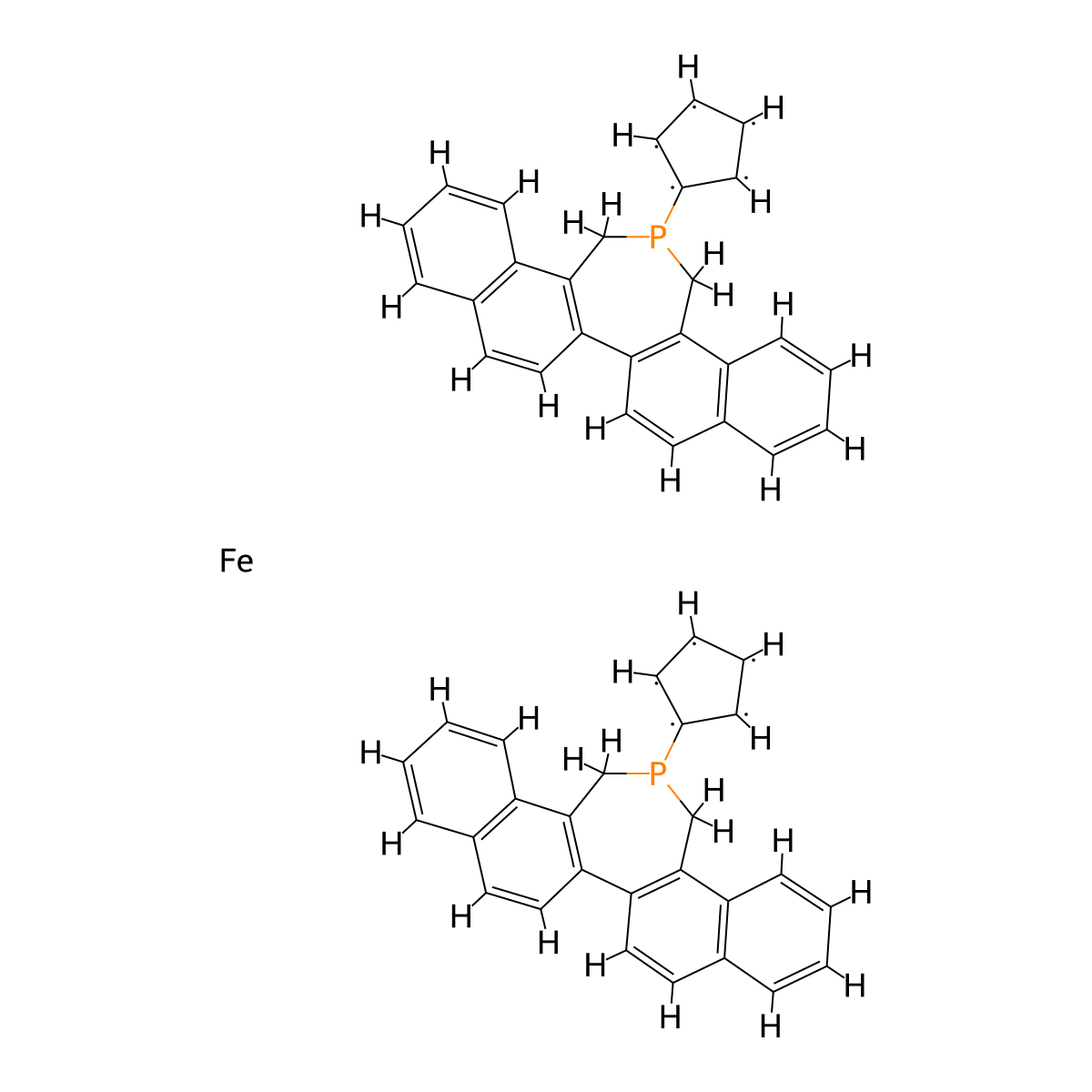 1,1'-Bis[(11bR)-3,5-dihydro-4H-dinaphtho[2,1-c:1',2'-e]phosphepin-4-yl]ferrocene molecular structure, CAS 328395-00-2