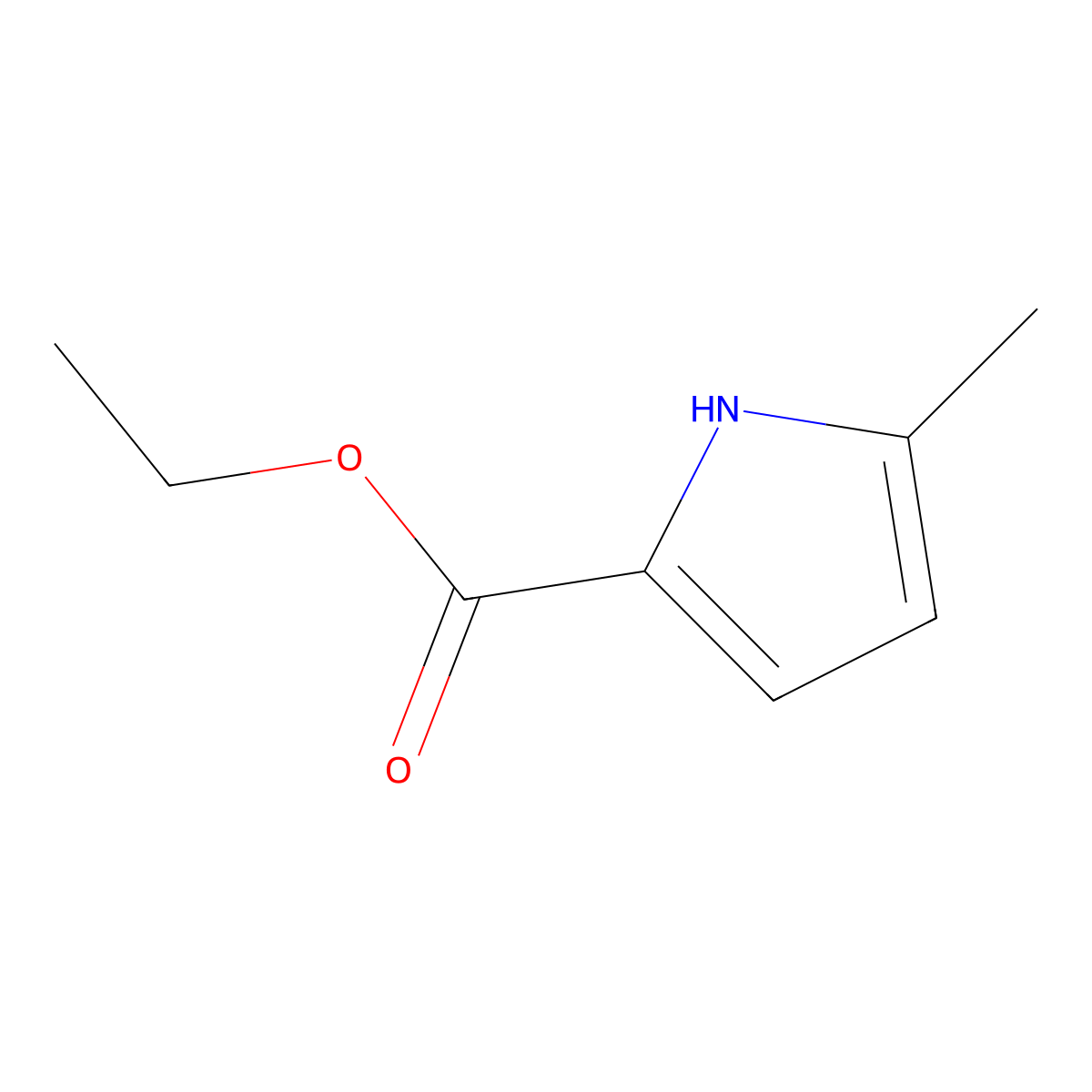 1H-Pyrrole-2-carboxylic acid, 5-methyl-, ethyl ester molecular structure, CAS 3284-51-3