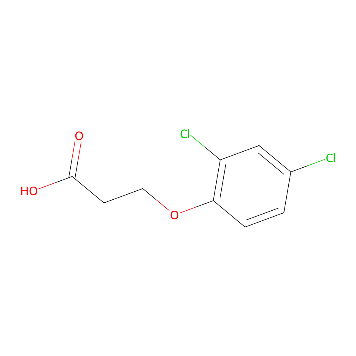 3-(2,4-Dichlorophenoxy)propanoic acid molecular structure, CAS 3284-80-8
