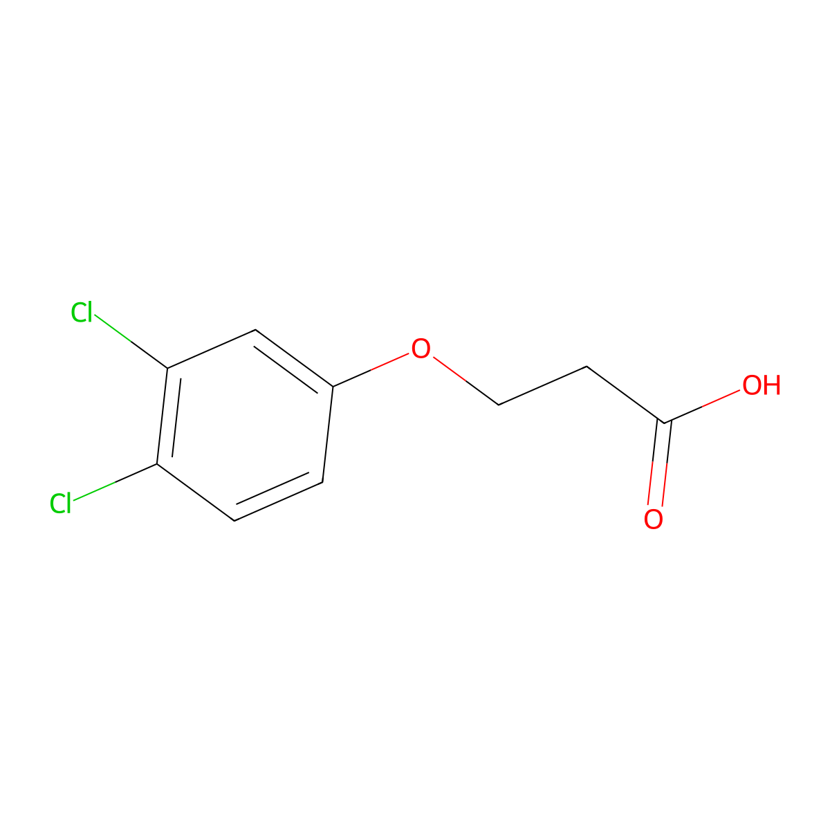 3-(3,4-Dichlorophenoxy)propanoic acid molecular structure, CAS 3284-81-9