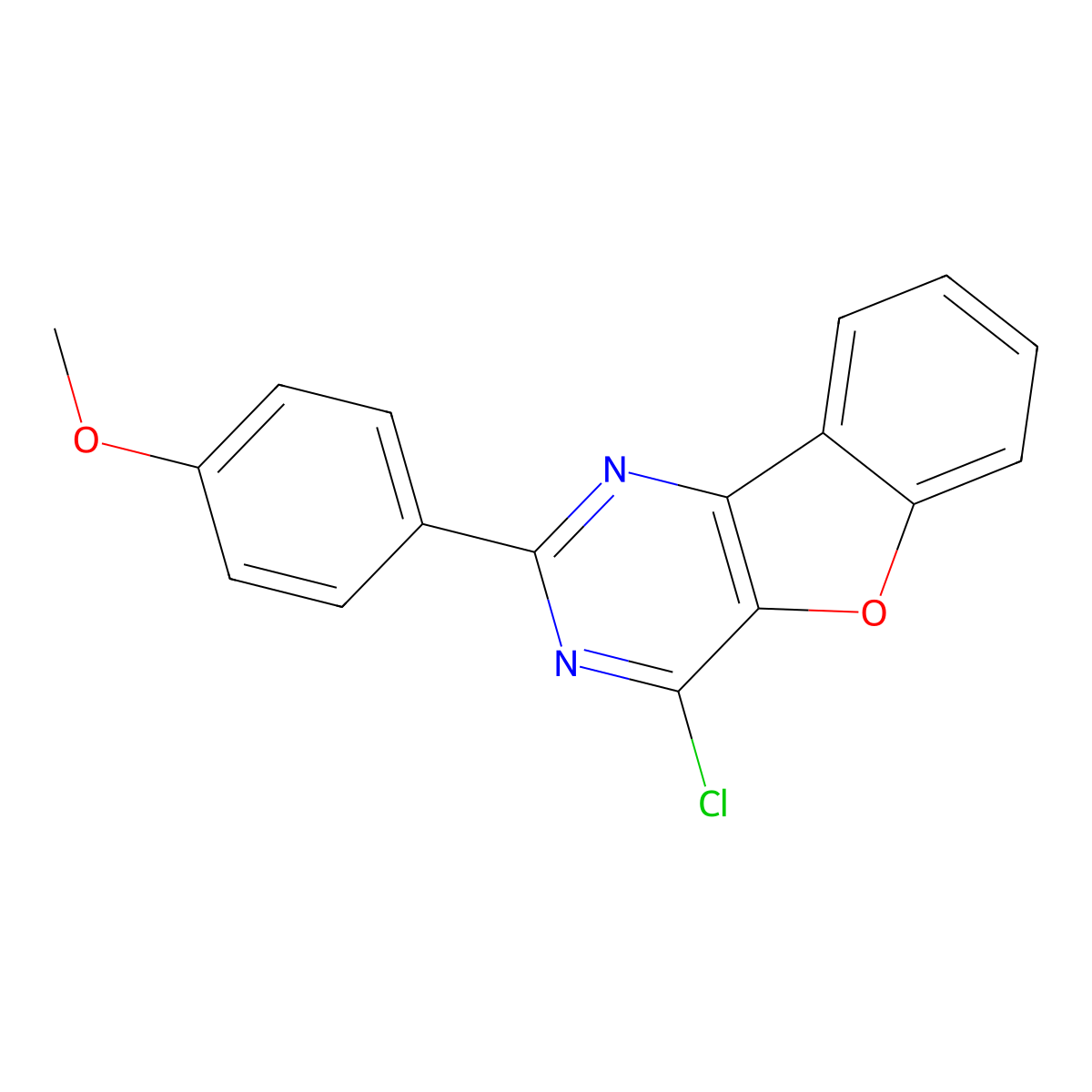 6-Chloro-4-(4-methoxyphenyl)-8-oxa-3,5-diazatricyclo[7.4.0.0^{2,7}]trideca-1(9),2(7),3,5,10,12-hexaene molecular structure, CAS 328403-18-5