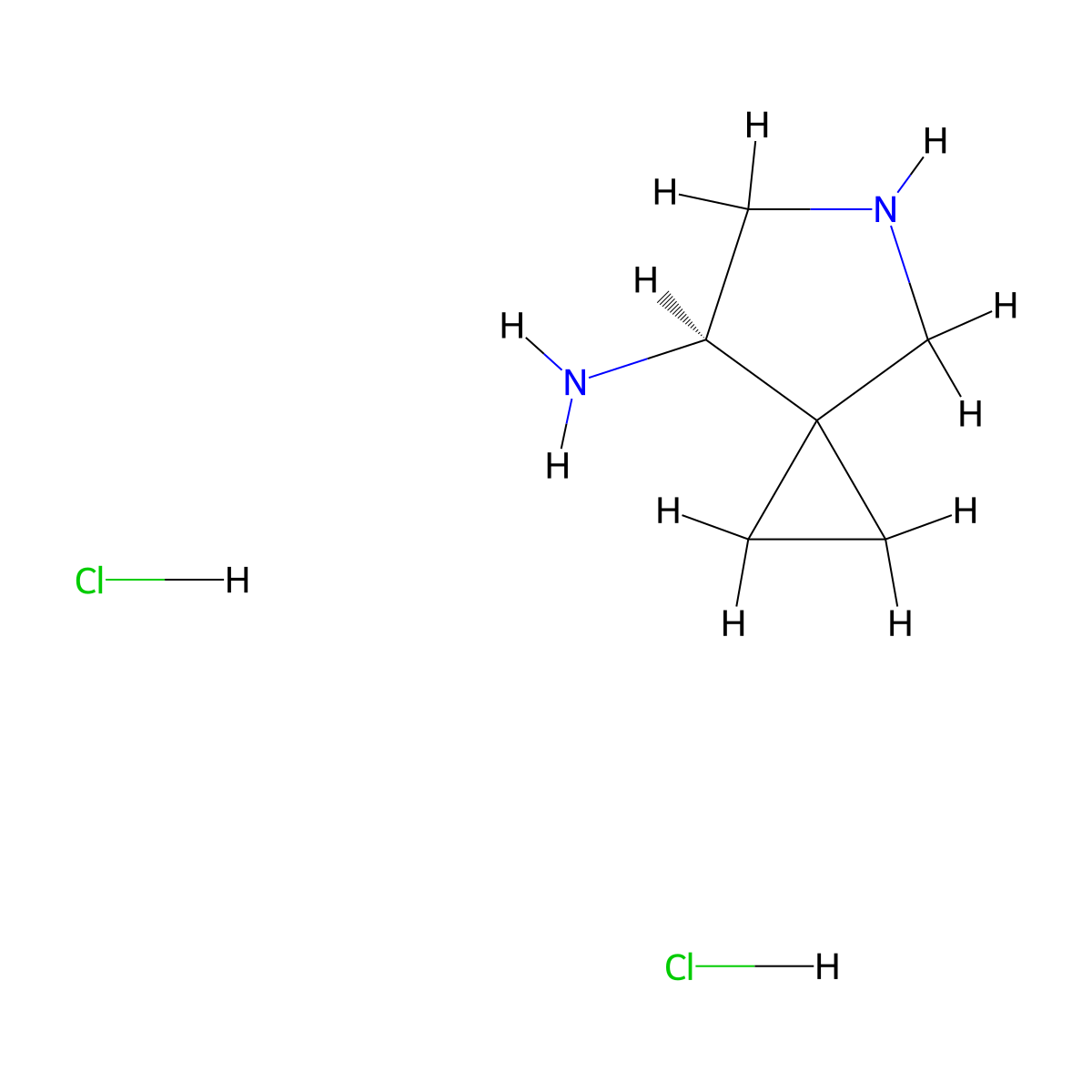 (R)-5-Azaspiro[2.4]heptan-7-amine dihydrochloride molecular structure, CAS 328405-12-5