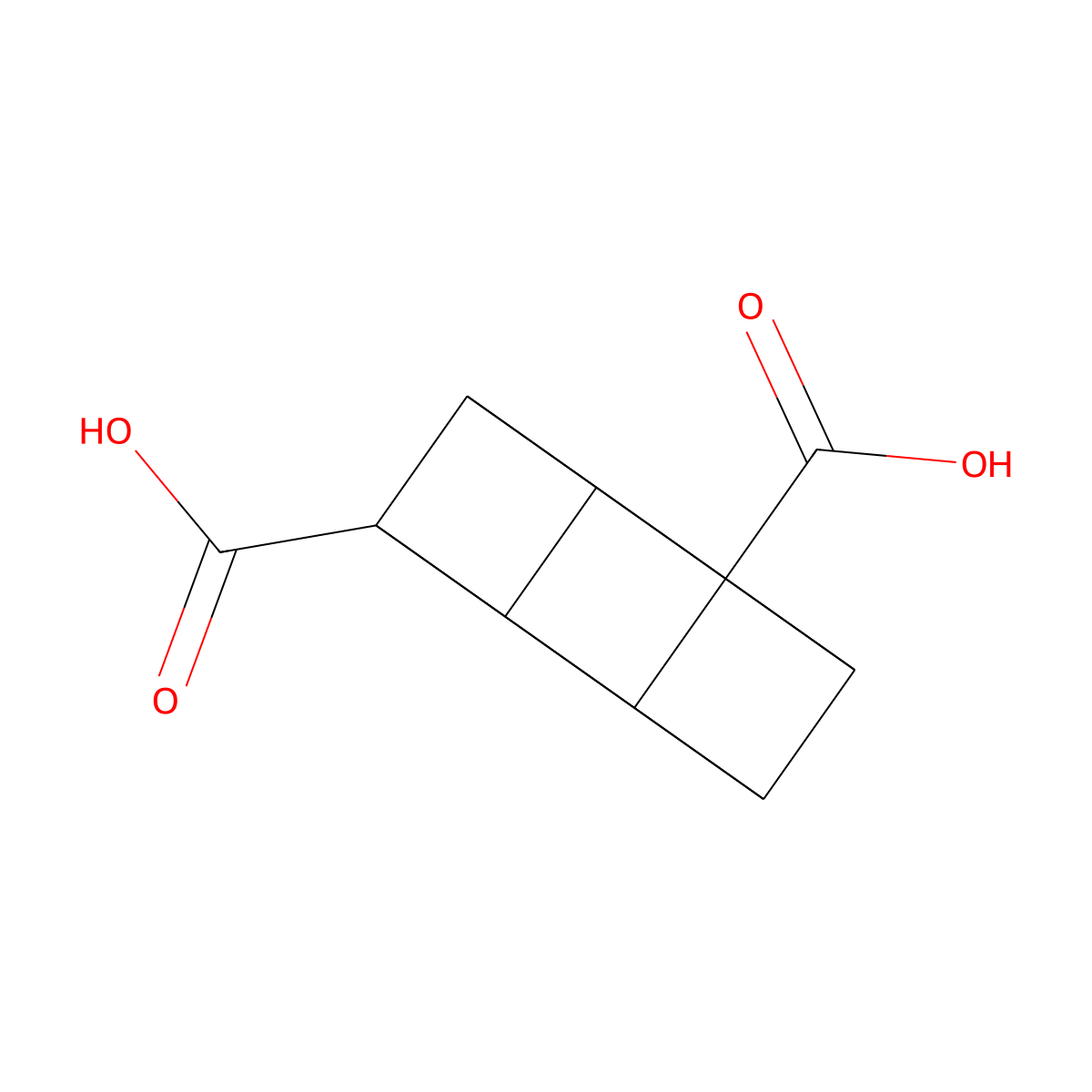 1,4-Cubanedicarboxylic acid molecular structure, CAS 32846-66-5