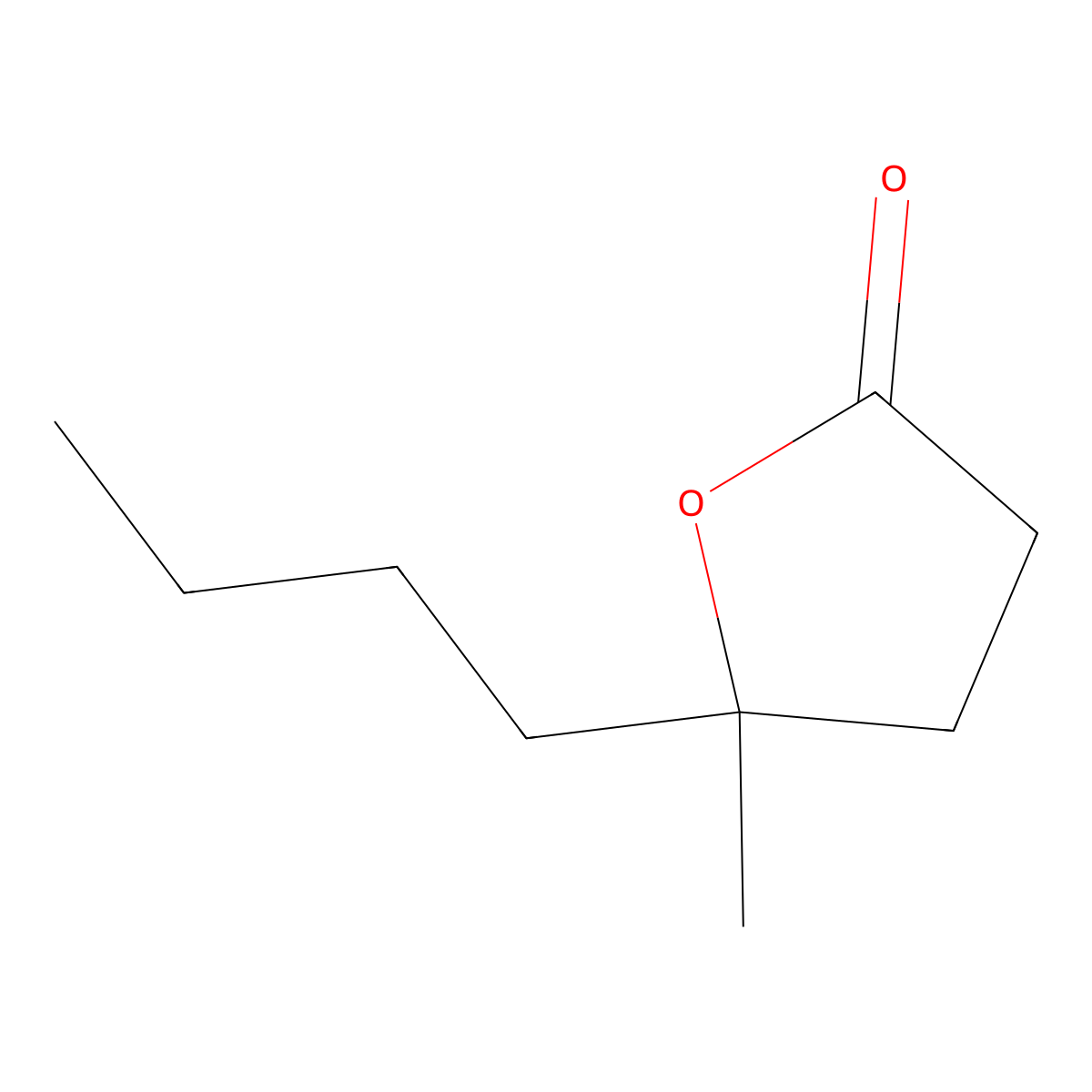2(3H)-Furanone, 5-butyldihydro-5-methyl- molecular structure, CAS 3285-00-5