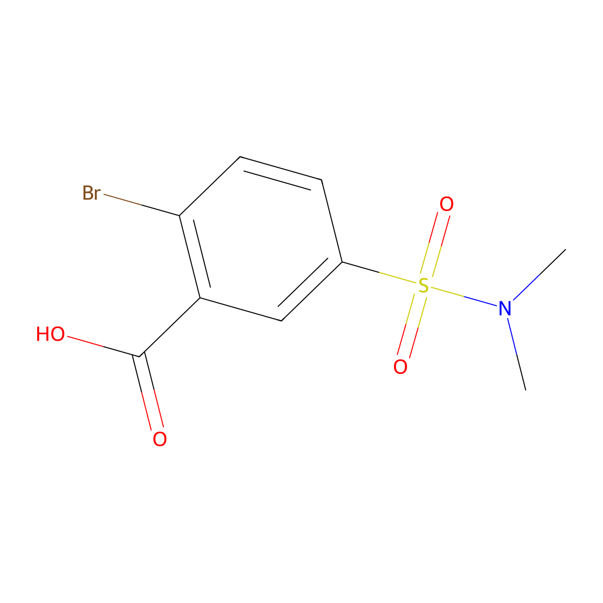 2-bromo-5-(dimethylsulfamoyl)benzoic Acid molecular structure, CAS 3285-51-6