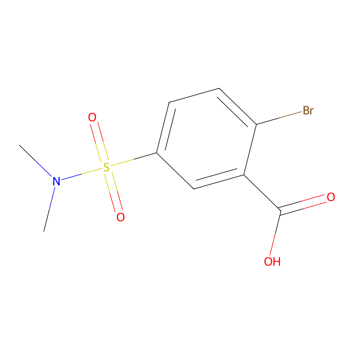 2-bromo-5-(dimethylsulfamoyl)benzoic Acid molecular structure, CAS 3285-51-6