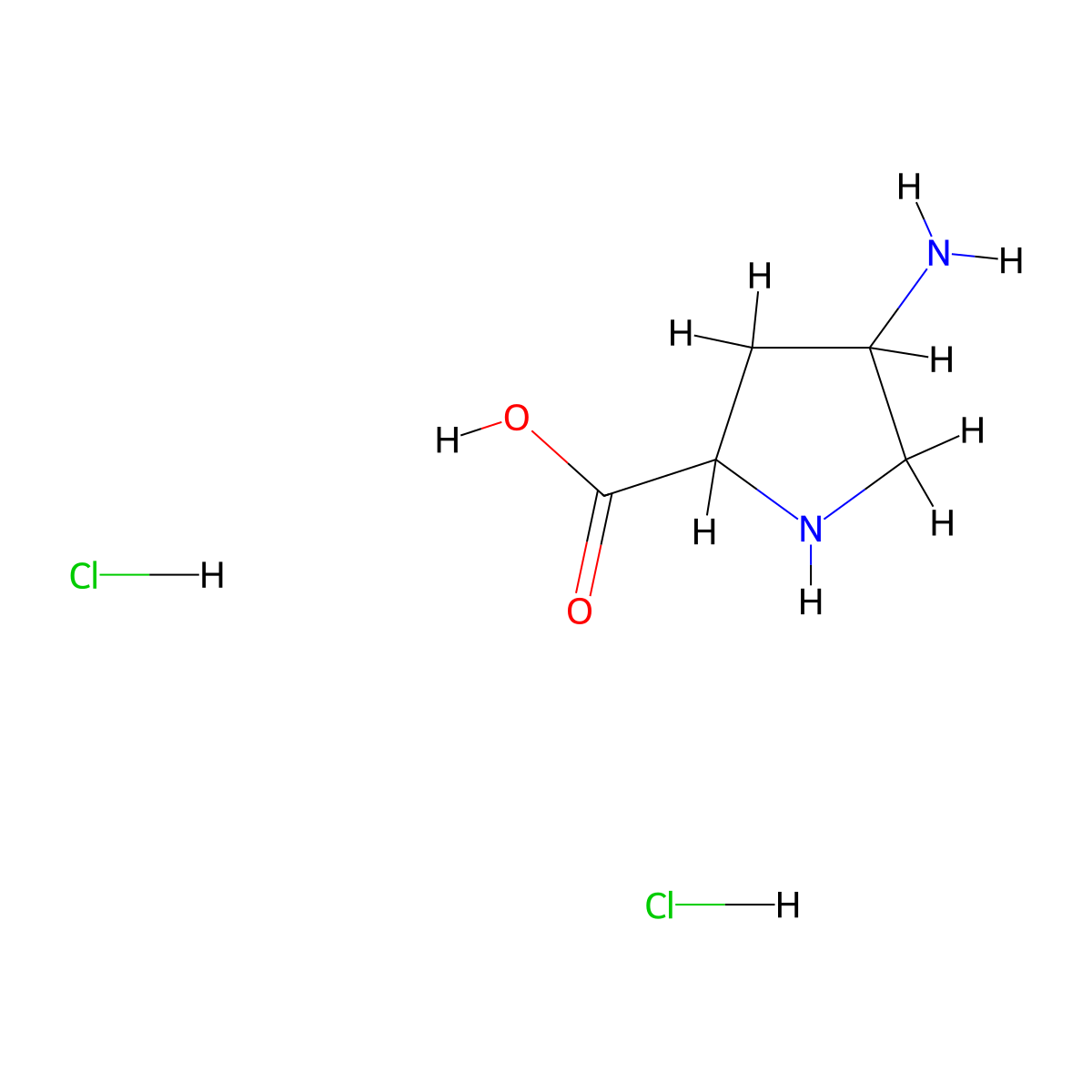 4-Aminopyrrolidine-2-carboxylic acid dihydrochloride molecular structure, CAS 3285-78-7