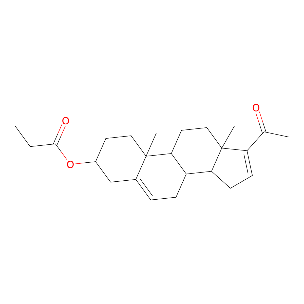 3beta-Hydroxypregna-5,16-dien-20-one 3-propionate molecular structure, CAS 3285-87-8