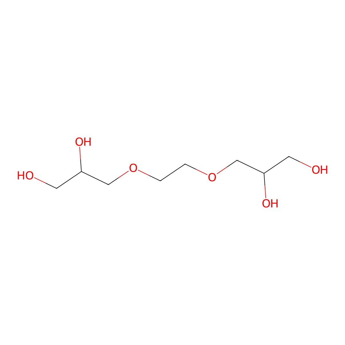 1,2-Propanediol, 3,3'-(1,2-ethanediylbis(oxy))bis- molecular structure, CAS 32850-35-4