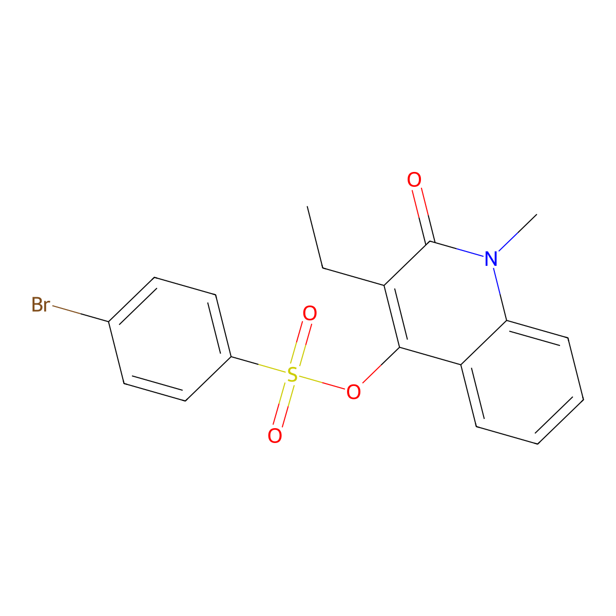 (3-Ethyl-1-methyl-2-oxoquinolin-4-yl) 4-bromobenzenesulfonate molecular structure, CAS 328532-49-6