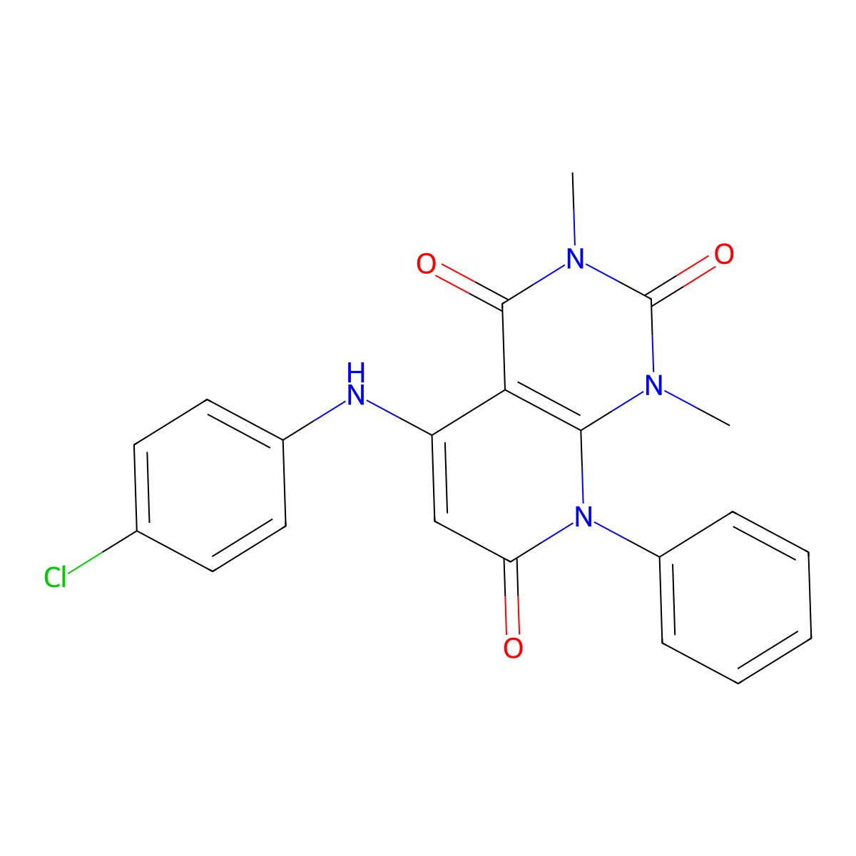 5-(4-Chloroanilino)-1,3-dimethyl-8-phenylpyrido[2,3-d]pyrimidine-2,4,7-trione molecular structure, CAS 328532-51-0