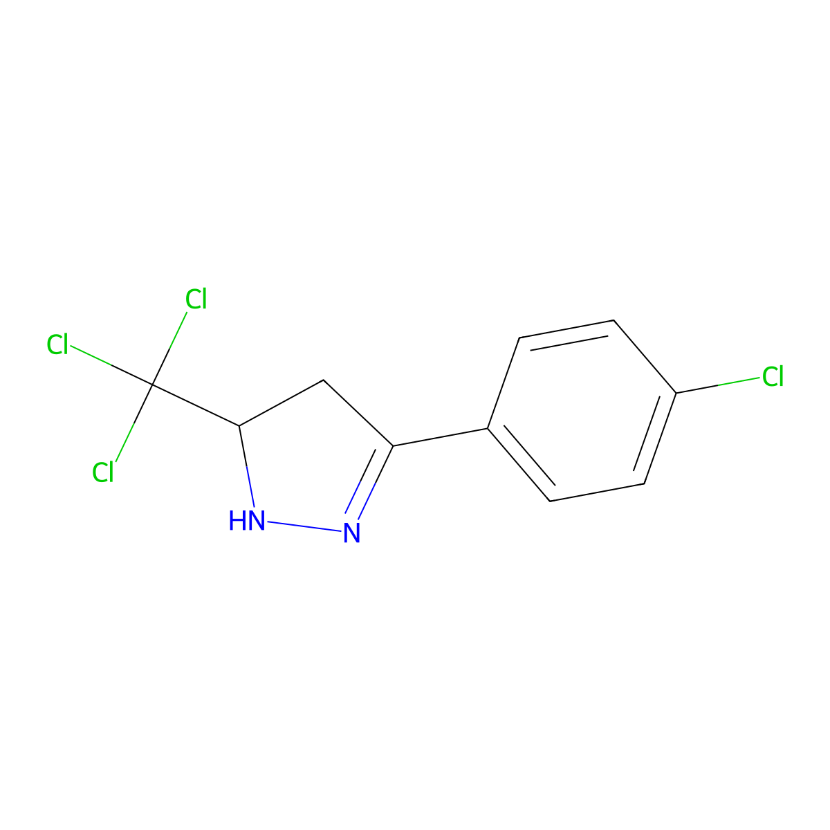 3-(4-chlorophenyl)-5-(trichloromethyl)-4,5-dihydro-1H-pyrazole molecular structure, CAS 328532-53-2