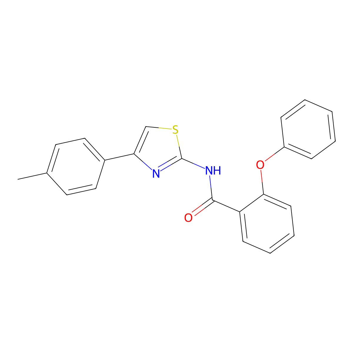 N-[4-(4-methylphenyl)-1,3-thiazol-2-yl]-2-phenoxybenzamide molecular structure, CAS 328539-53-3