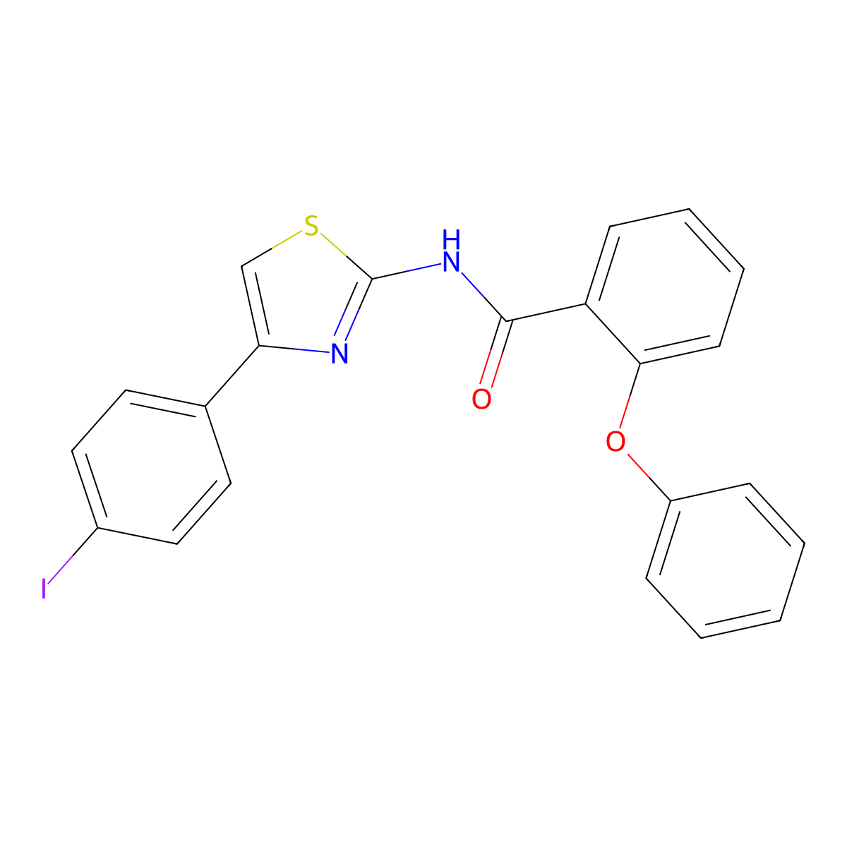 N-[4-(4-iodophenyl)-1,3-thiazol-2-yl]-2-phenoxybenzamide molecular structure, CAS 328539-55-5