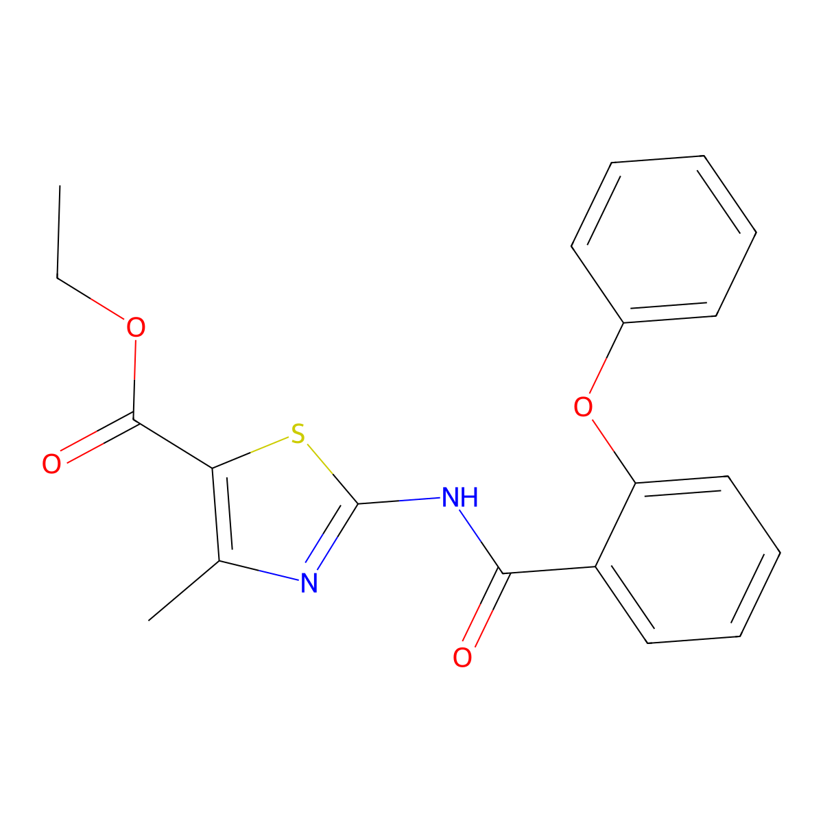 Ethyl 4-methyl-2-(2-phenoxybenzamido)thiazole-5-carboxylate molecular structure, CAS 328539-60-2
