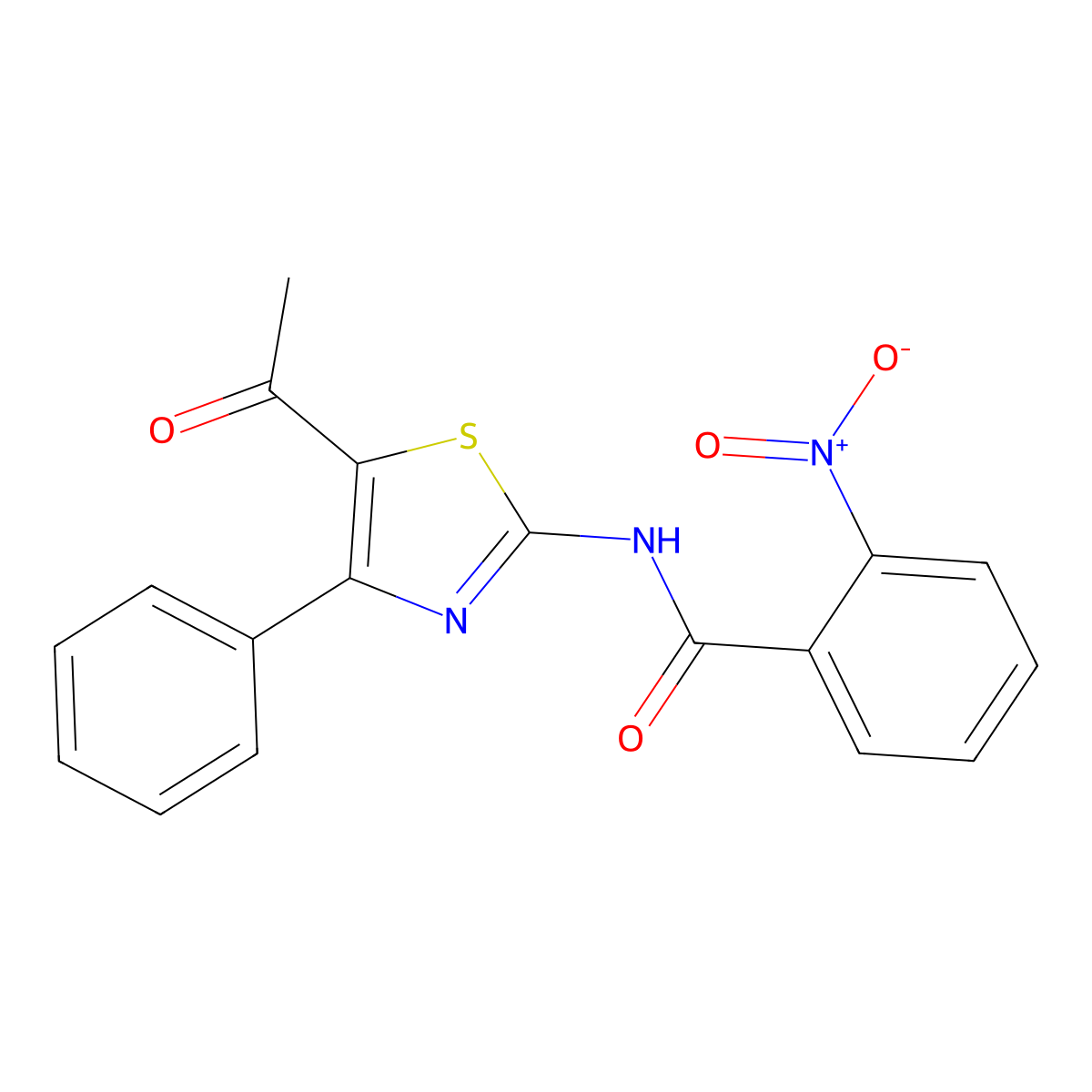 N-(5-acetyl-4-phenyl-1,3-thiazol-2-yl)-2-nitrobenzamide molecular structure, CAS 328539-69-1