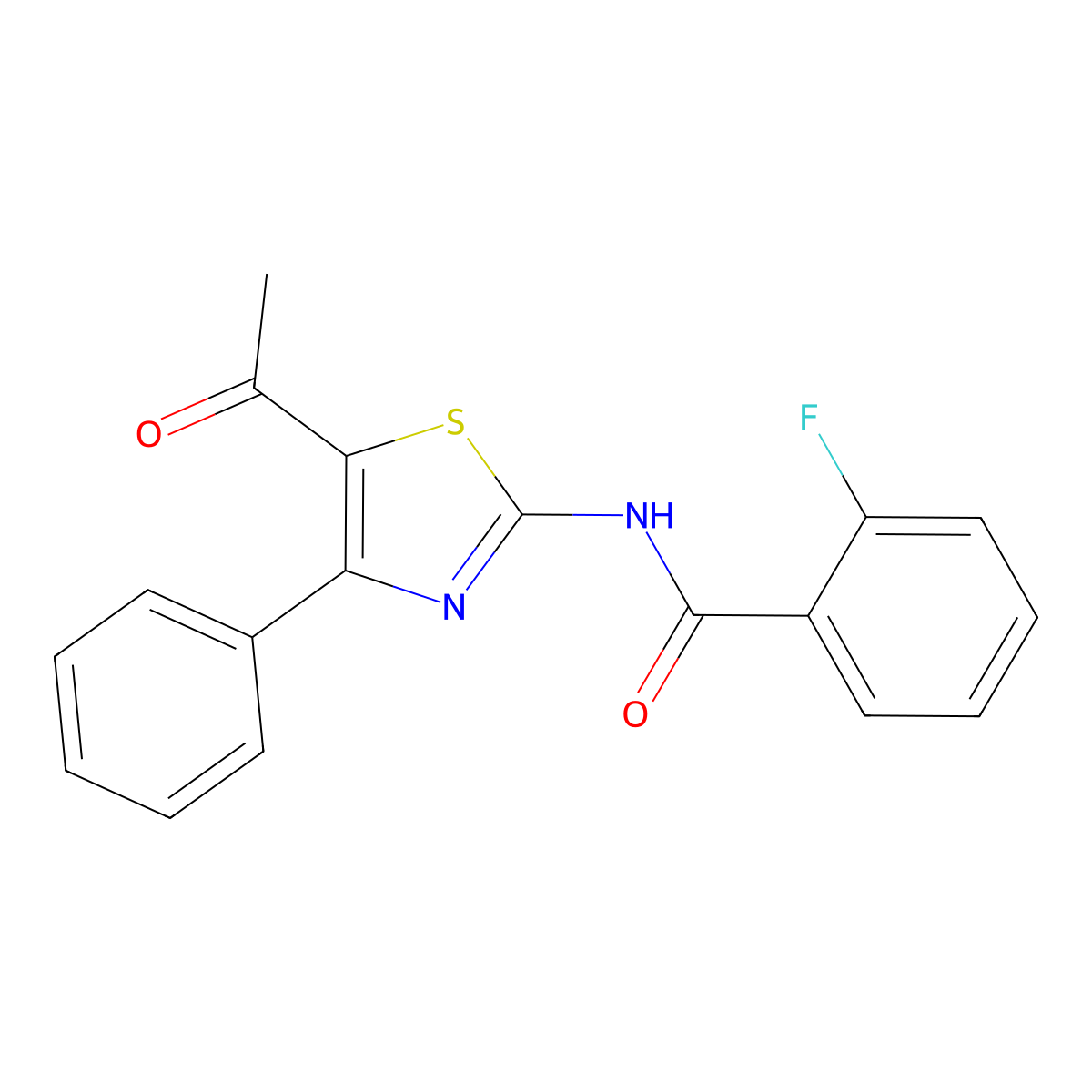 N-(5-acetyl-4-phenyl-1,3-thiazol-2-yl)-2-fluorobenzamide molecular structure, CAS 328539-70-4