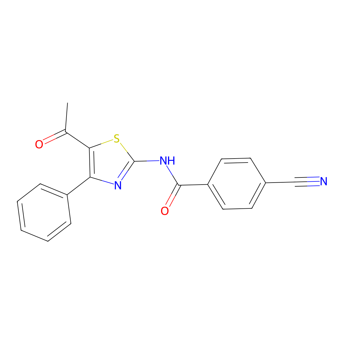 N-(5-acetyl-4-phenyl-1,3-thiazol-2-yl)-4-cyanobenzamide molecular structure, CAS 328539-73-7