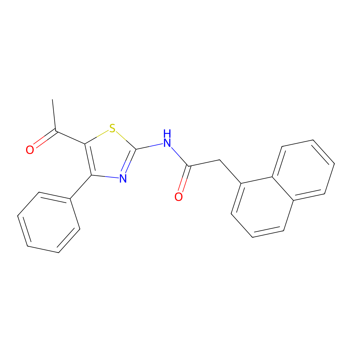 N-(5-acetyl-4-phenyl-1,3-thiazol-2-yl)-2-naphthalen-1-ylacetamide molecular structure, CAS 328539-75-9