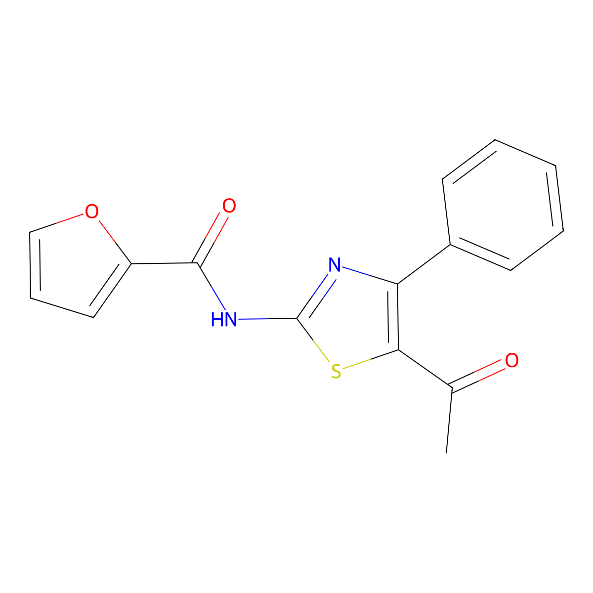N-(5-acetyl-4-phenyl-1,3-thiazol-2-yl)furan-2-carboxamide molecular structure, CAS 328539-76-0