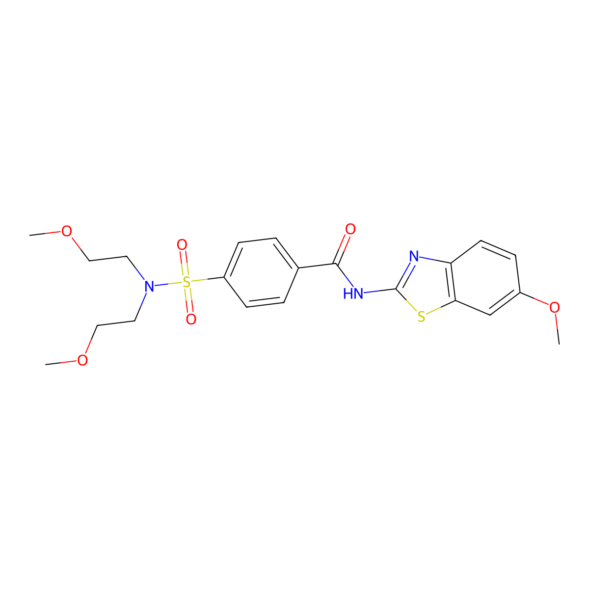 4-[bis(2-methoxyethyl)sulfamoyl]-N-(6-methoxy-1,3-benzothiazol-2-yl)benzamide molecular structure, CAS 328539-77-1