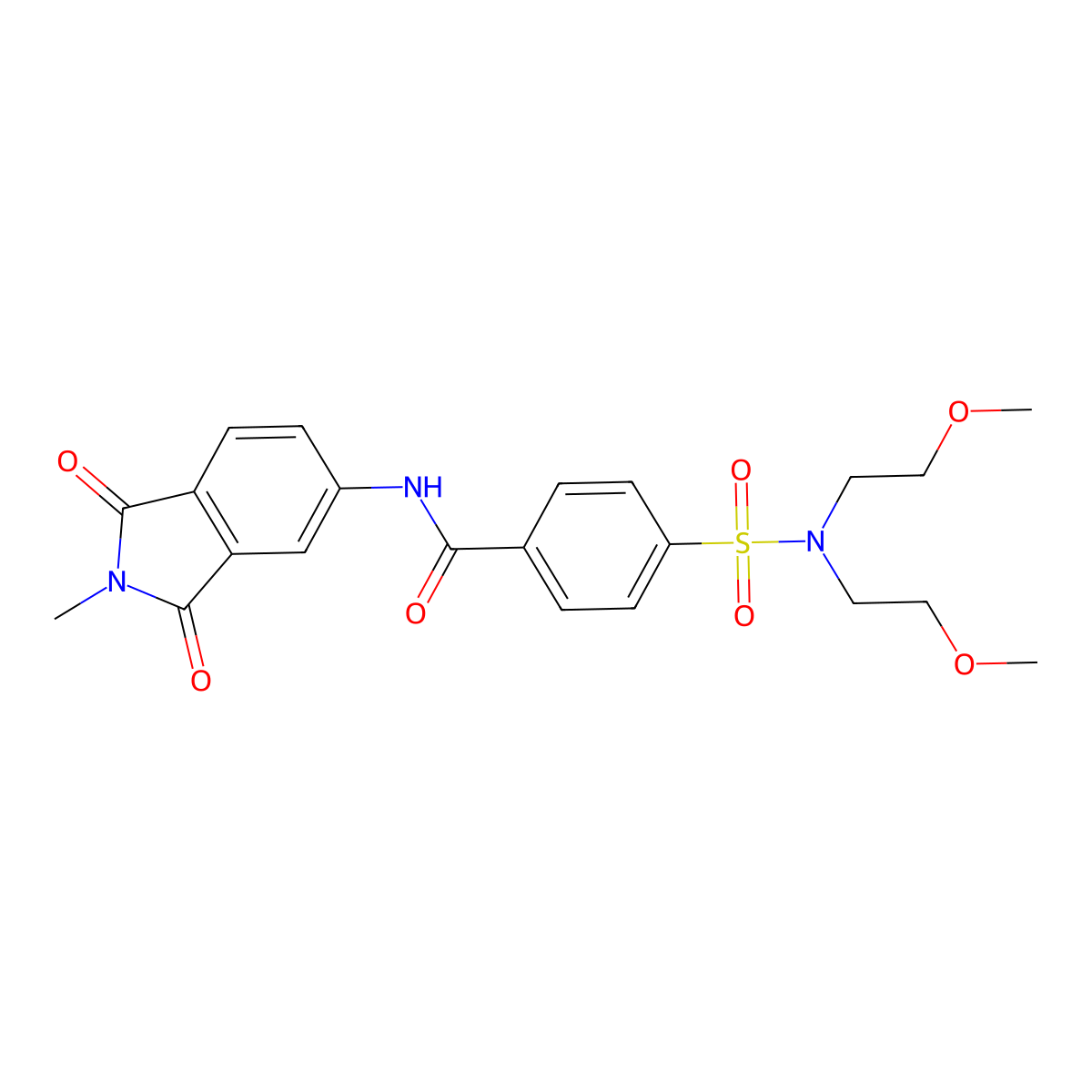 4-(N,N-bis(2-methoxyethyl)sulfamoyl)-N-(2-methyl-1,3-dioxoisoindolin-5-yl)benzamide molecular structure, CAS 328539-85-1