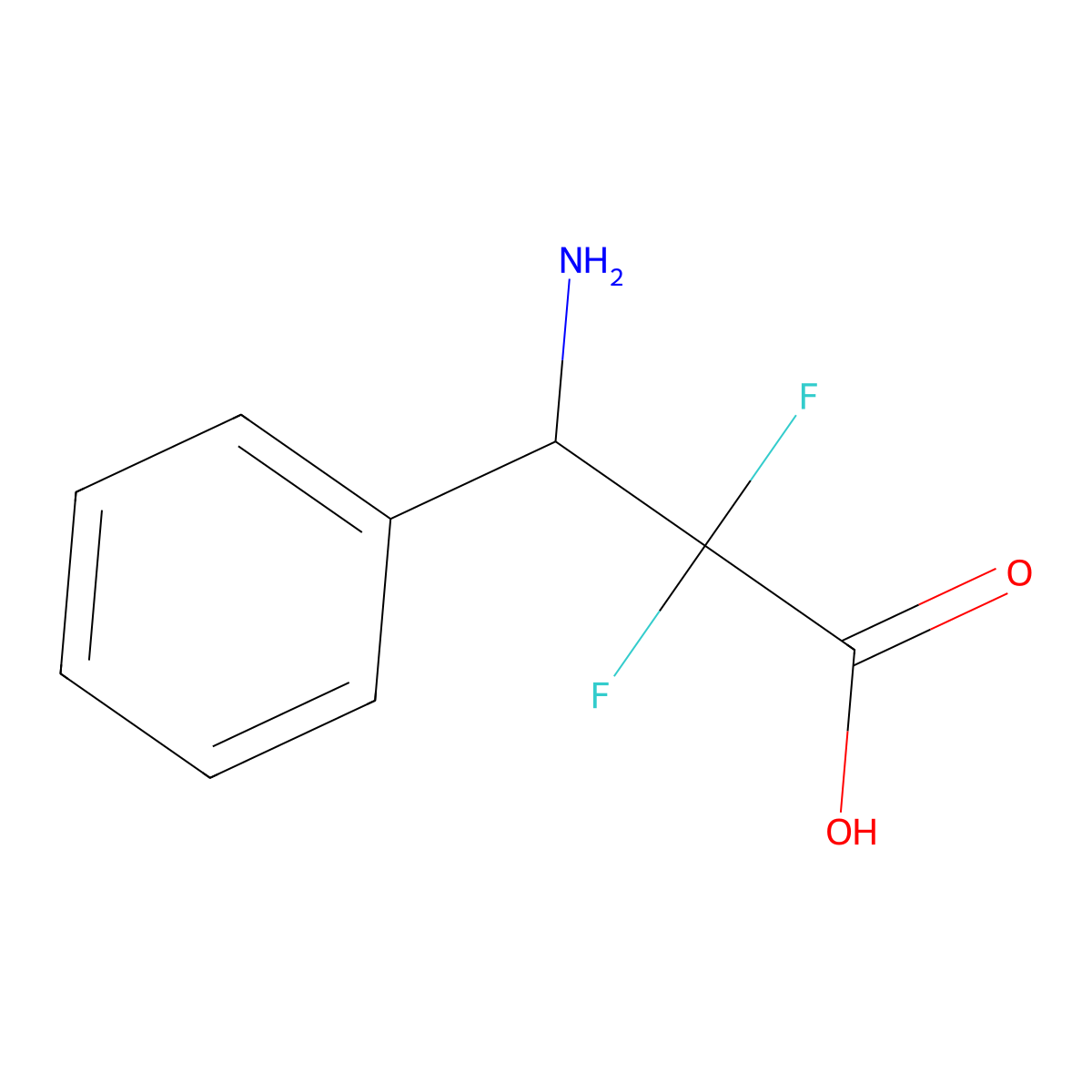 3-Amino-2,2-difluoro-3-phenylpropanoic acid molecular structure, CAS 328540-03-0