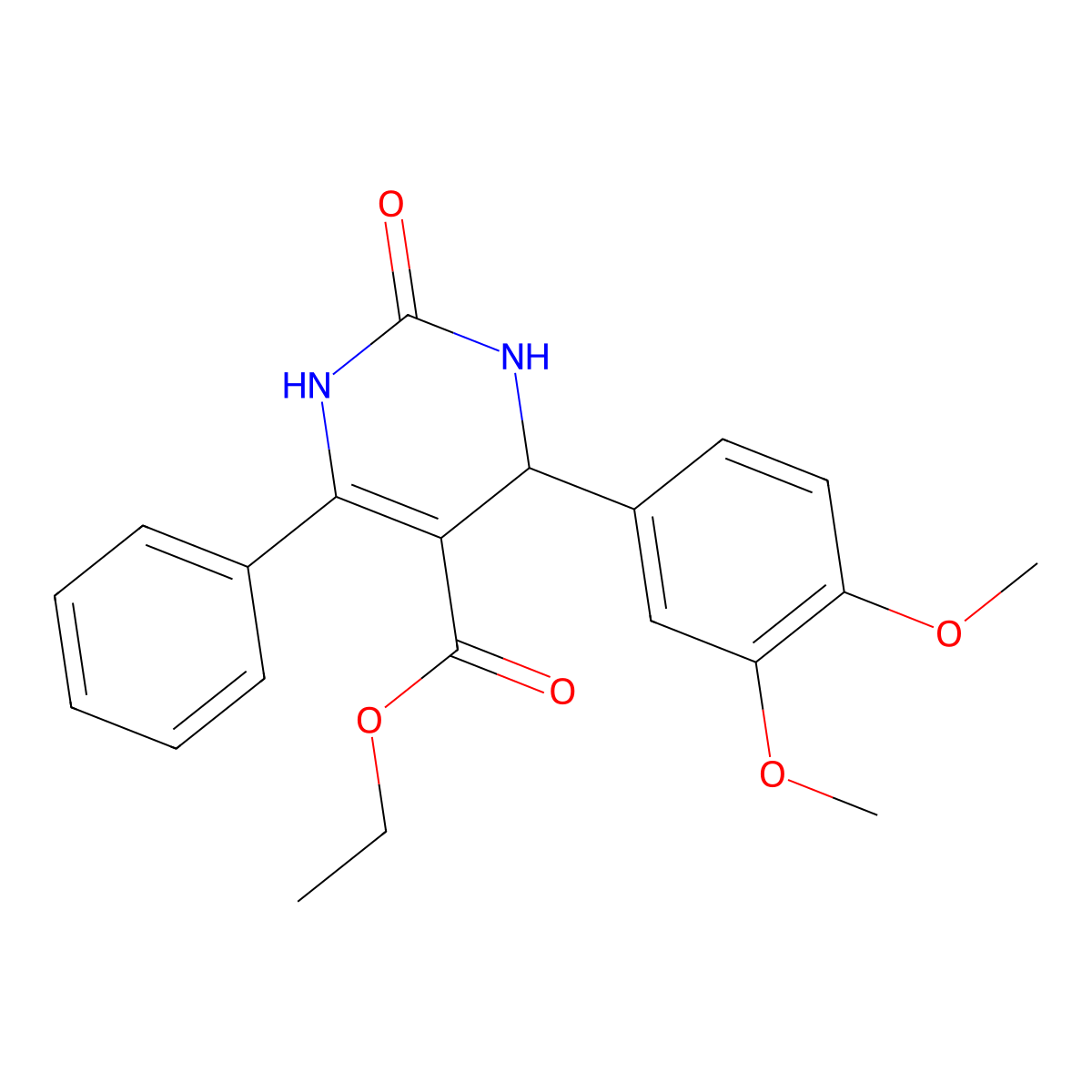 Ethyl 4-(3,4-dimethoxyphenyl)-2-oxo-6-phenyl-1,2,3,4-tetrahydropyrimidine-5-carboxylate molecular structure, CAS 328540-06-3