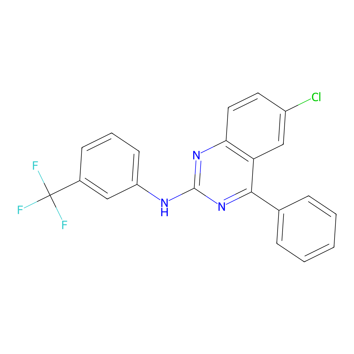 6-chloro-4-phenyl-N-[3-(trifluoromethyl)phenyl]quinazolin-2-amine molecular structure, CAS 328540-33-6
