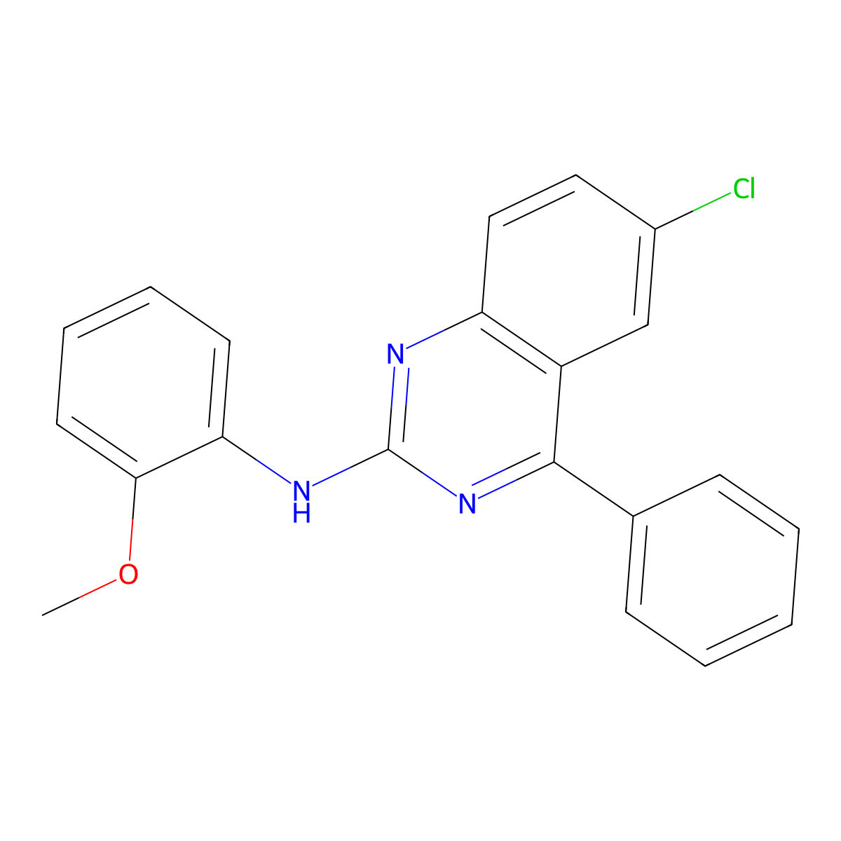 6-chloro-N-(2-methoxyphenyl)-4-phenylquinazolin-2-amine molecular structure, CAS 328540-59-6