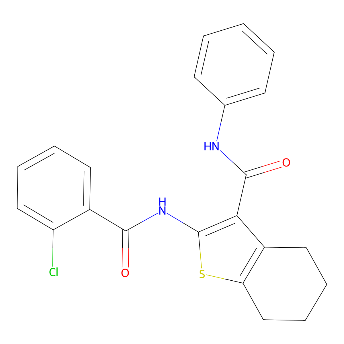 2-[(2-chlorobenzoyl)amino]-N-phenyl-4,5,6,7-tetrahydro-1-benzothiophene-3-carboxamide molecular structure, CAS 328540-66-5
