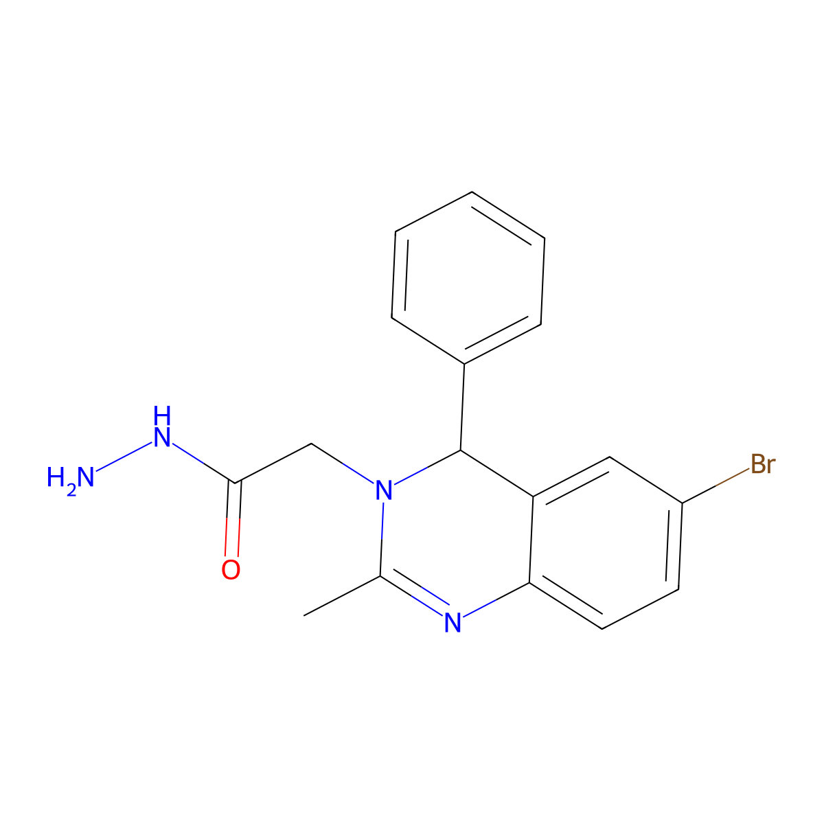 2-(6-Bromo-2-methyl-4-phenyl-3,4-dihydroquinazolin-3-yl)acetohydrazide molecular structure, CAS 328540-92-7