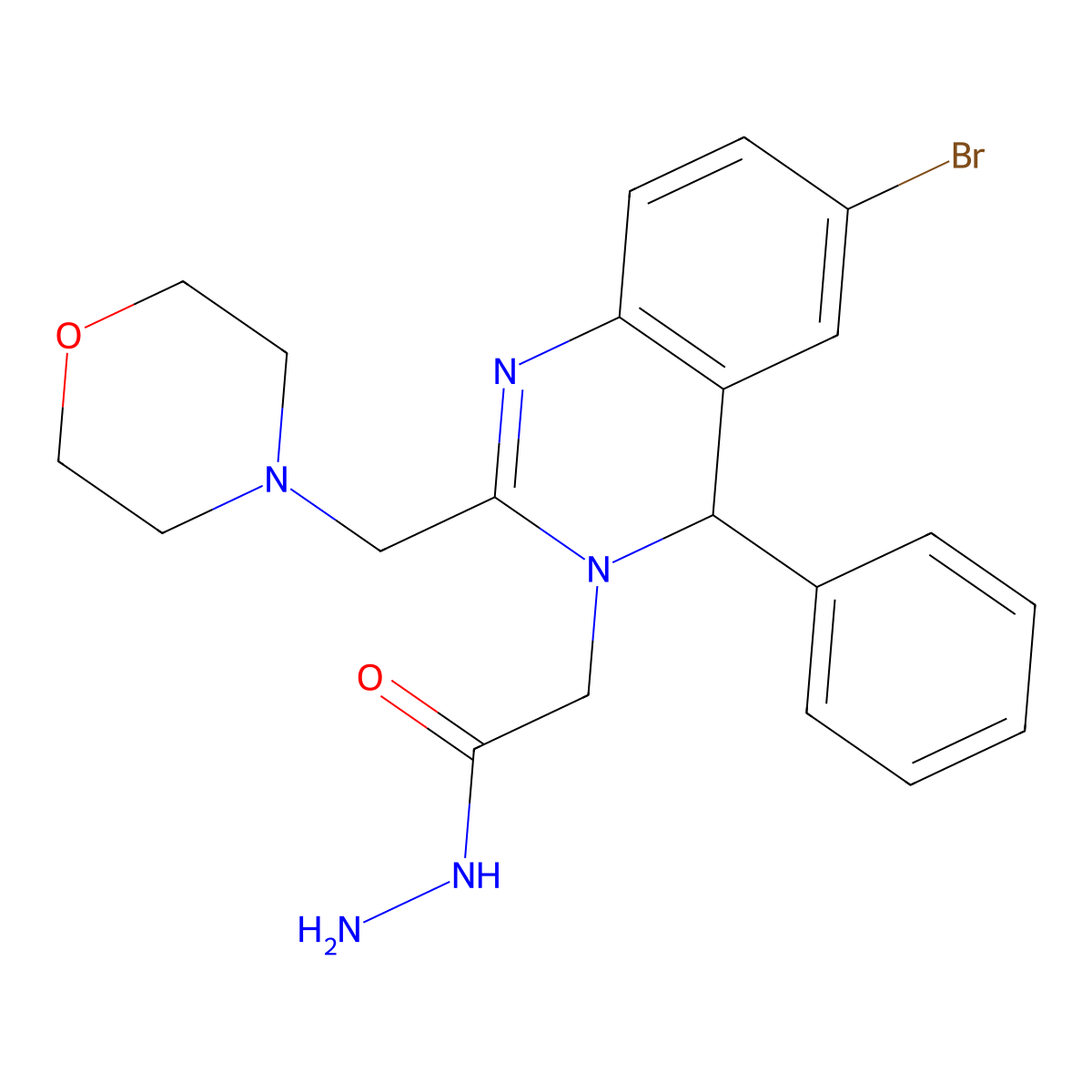 2-(6-bromo-2-(morpholinomethyl)-4-phenylquinazolin-3(4H)-yl)acetohydrazide molecular structure, CAS 328540-93-8