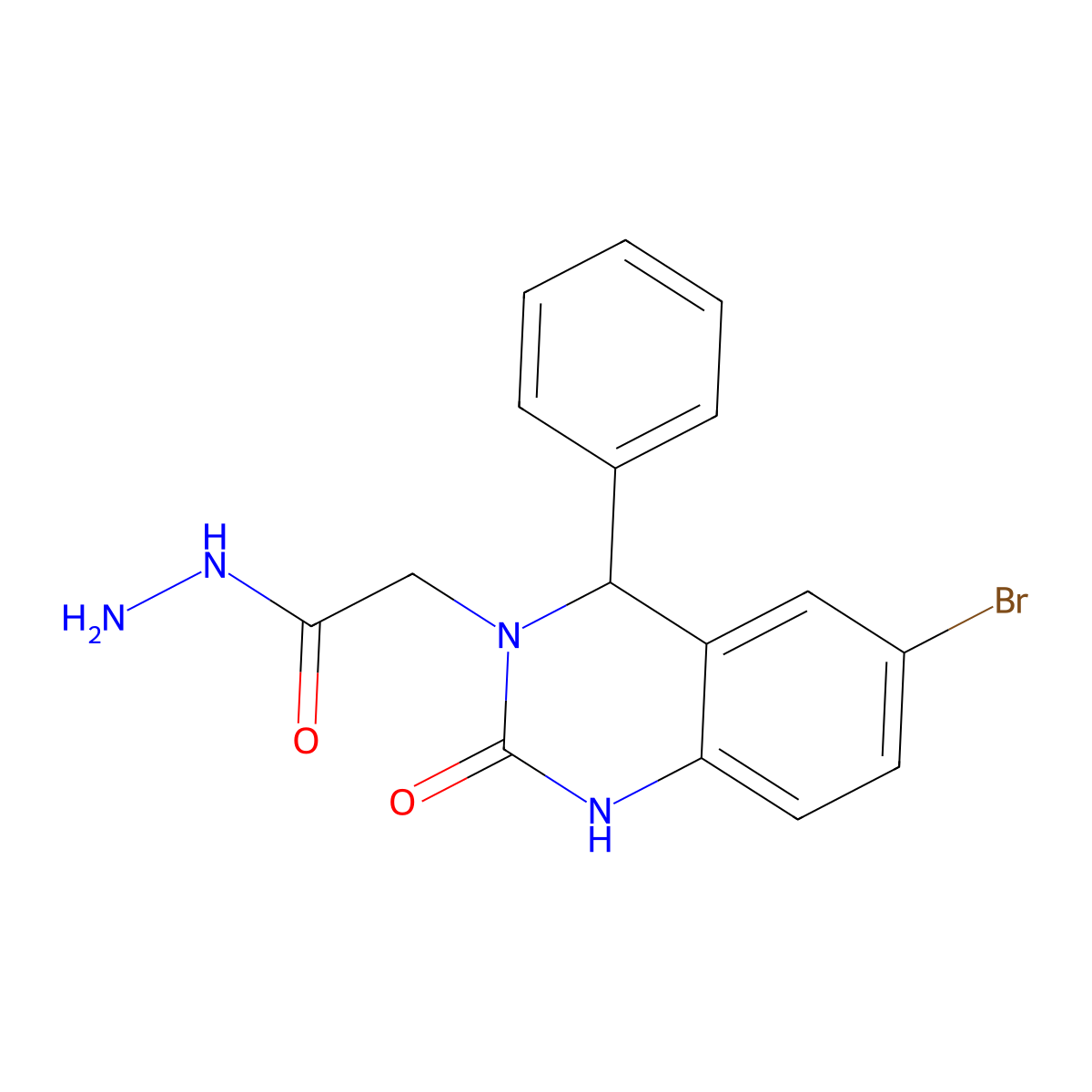 2-(6-Bromo-2-oxo-4-phenyl-1,4-dihydroquinazolin-3-yl)acetohydrazide molecular structure, CAS 328540-94-9