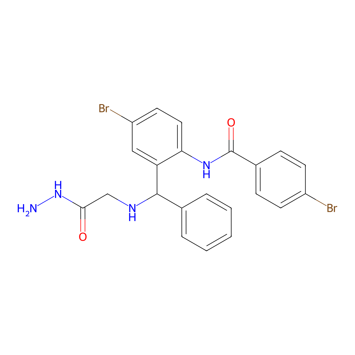 4-bromo-N-[4-bromo-2-[[(2-hydrazinyl-2-oxoethyl)amino]-phenylmethyl]phenyl]benzamide molecular structure, CAS 328540-96-1