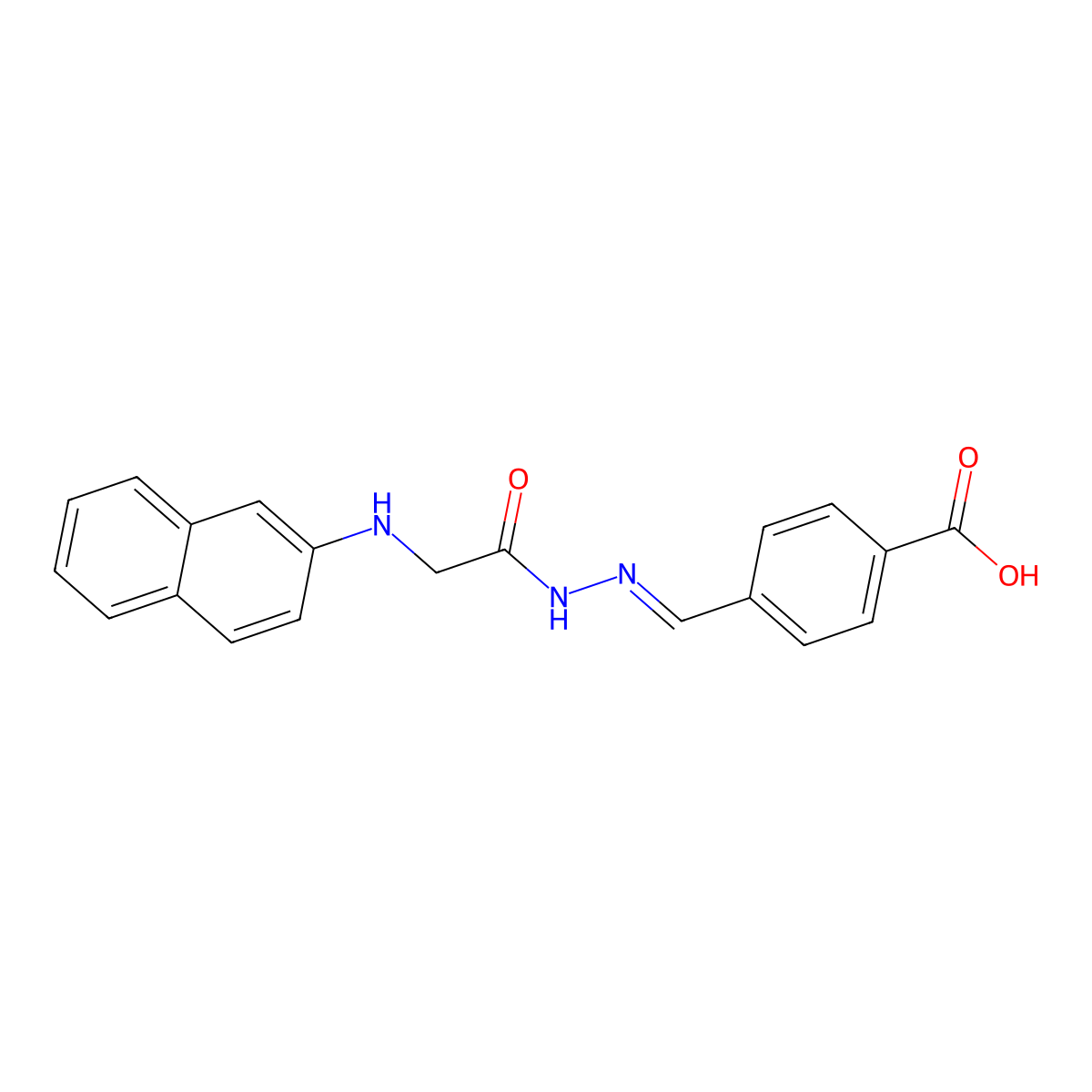 Benzoic acid, 4-[[[(2-naphthalenylamino)acetyl]hydrazono]methyl]- molecular structure, CAS 328541-62-4