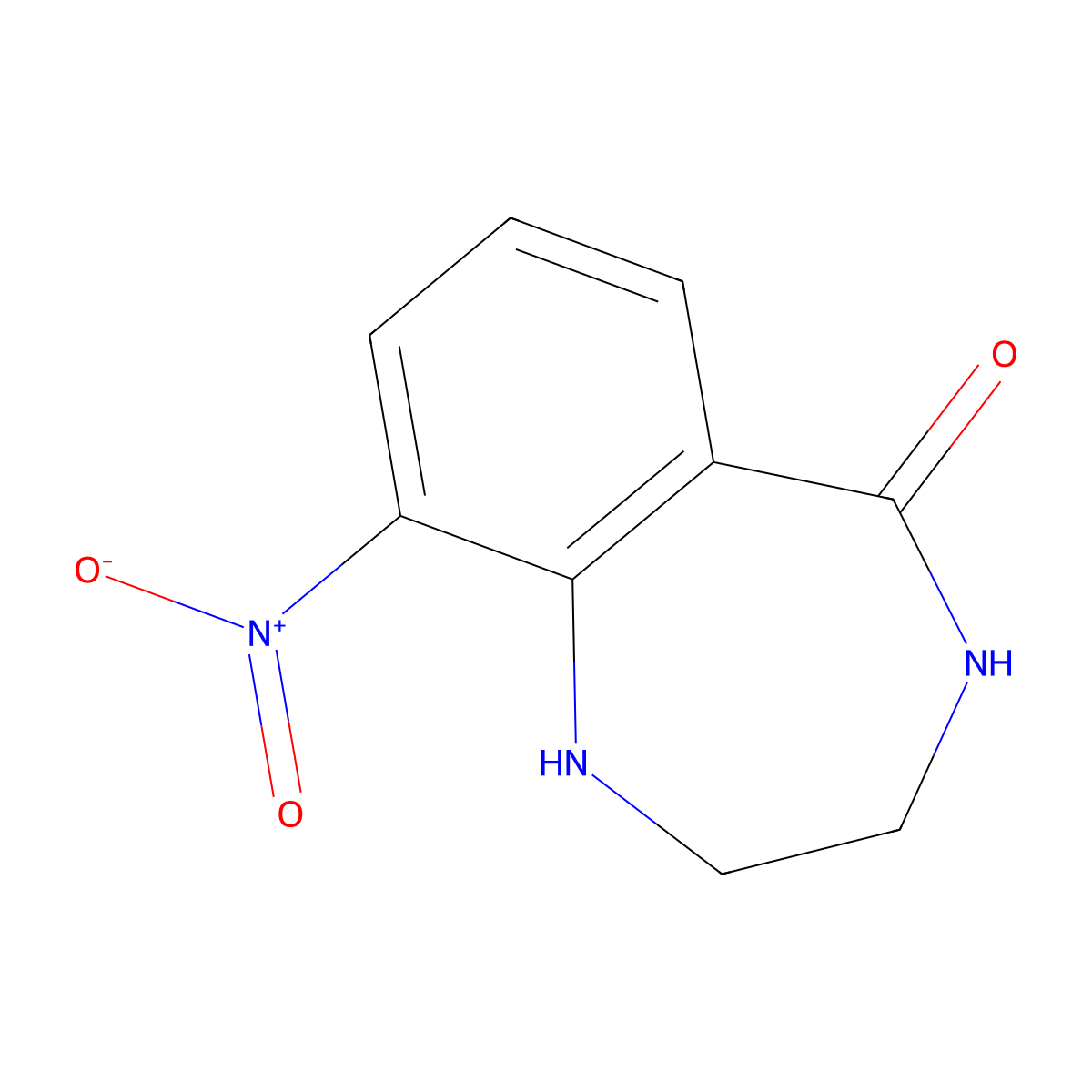 9-Nitro-1,2,3,4-tetrahydro-5H-1,4-benzodiazepin-5-one molecular structure, CAS 328546-65-2