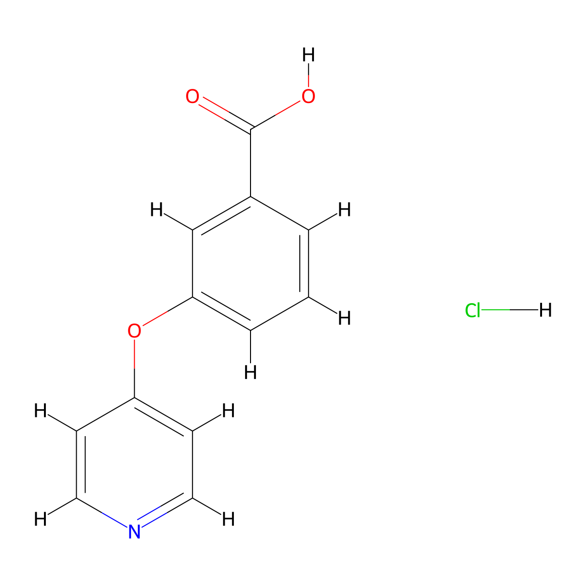 3-(Pyridin-4-yloxy)benzoic acid hydrochloride molecular structure, CAS 328546-70-9