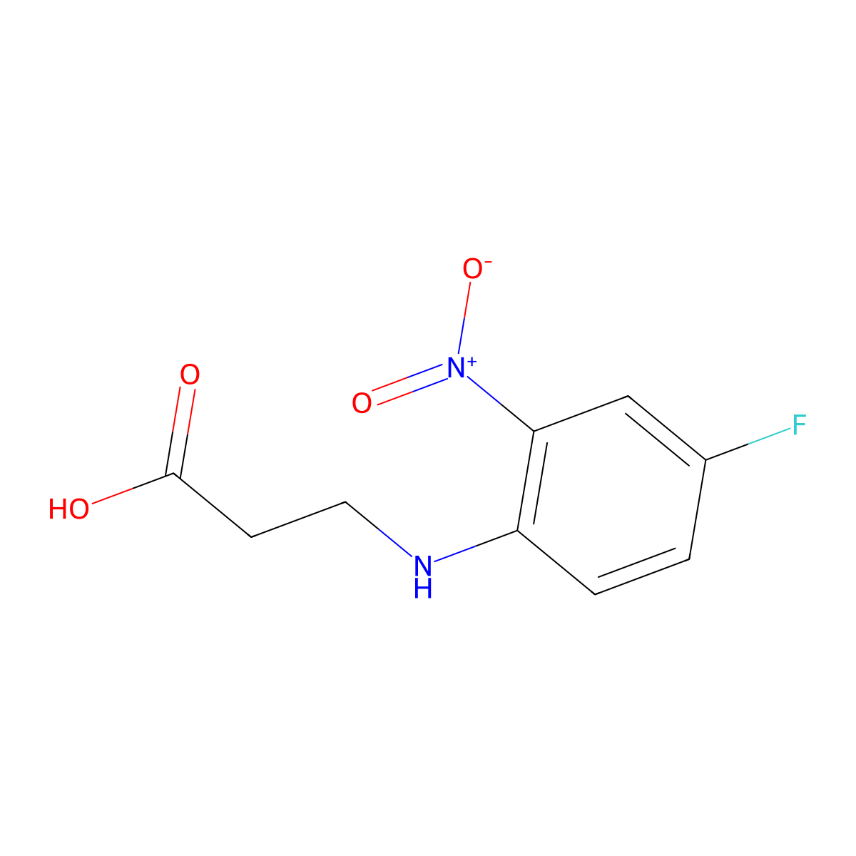 3-[(4-Fluoro-2-nitrophenyl)amino]propanoic acid molecular structure, CAS 328546-73-2