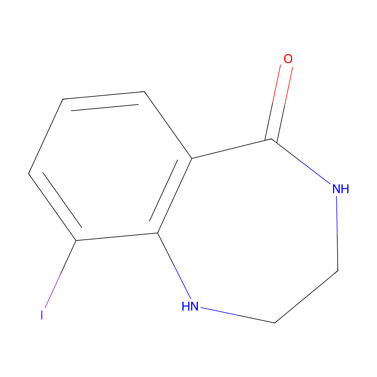 9-iodo-2,3,4,5-tetrahydro-1H-1,4-benzodiazepin-5-one molecular structure, CAS 328546-79-8