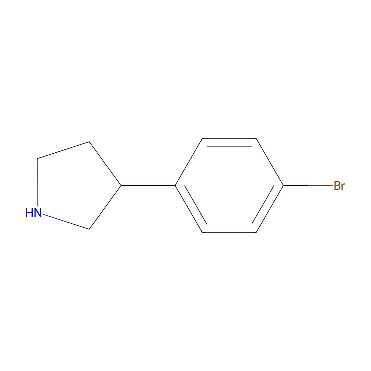 3-(4-Bromophenyl)pyrrolidine molecular structure, CAS 328546-98-1
