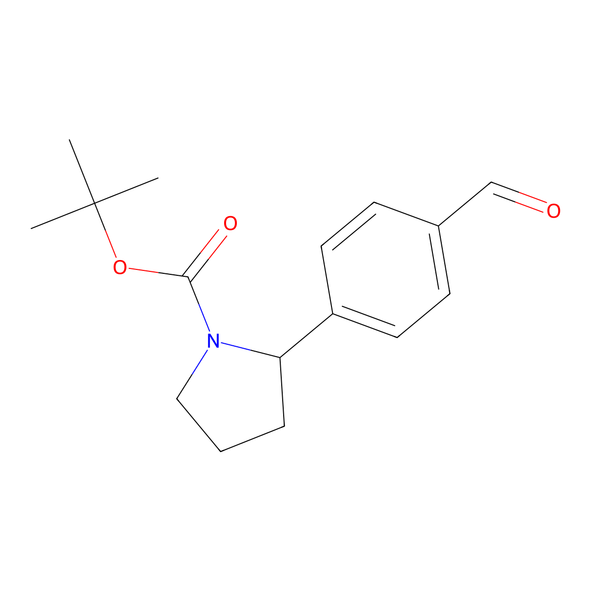 1,1-Dimethylethyl 2-(4-formylphenyl)-1-pyrrolidinecarboxylate molecular structure, CAS 328547-00-8