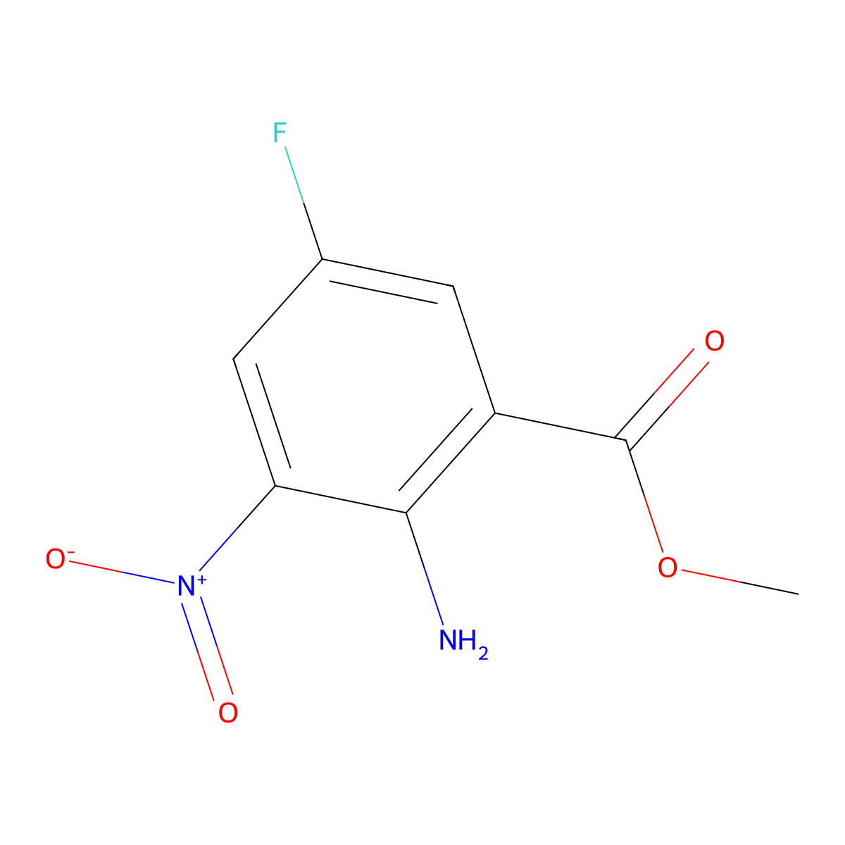 Methyl 2-amino-5-fluoro-3-nitrobenzoate molecular structure, CAS 328547-11-1