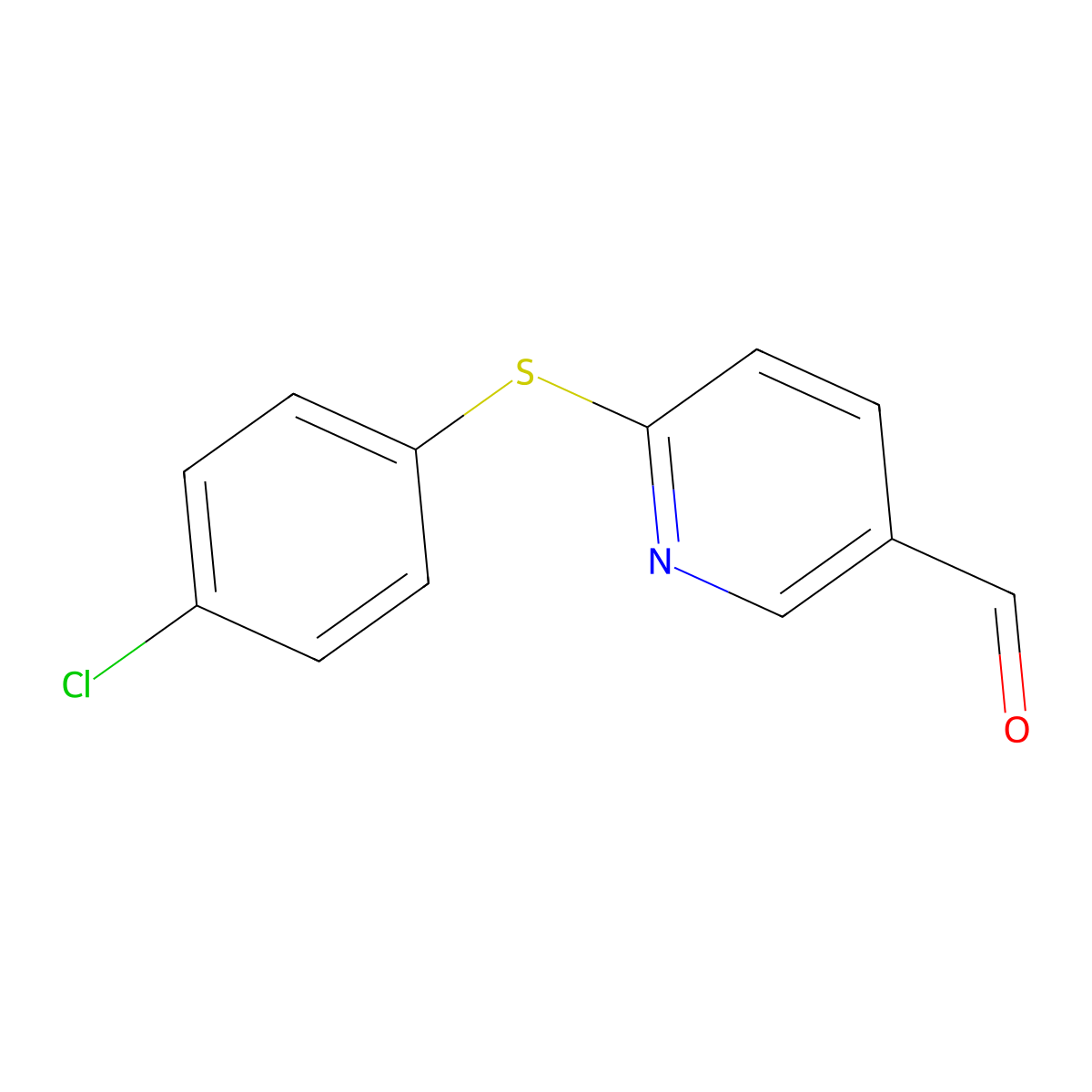 6-[(4-Chlorophenyl)Sulfanyl]Nicotinaldehyde molecular structure, CAS 328547-40-6