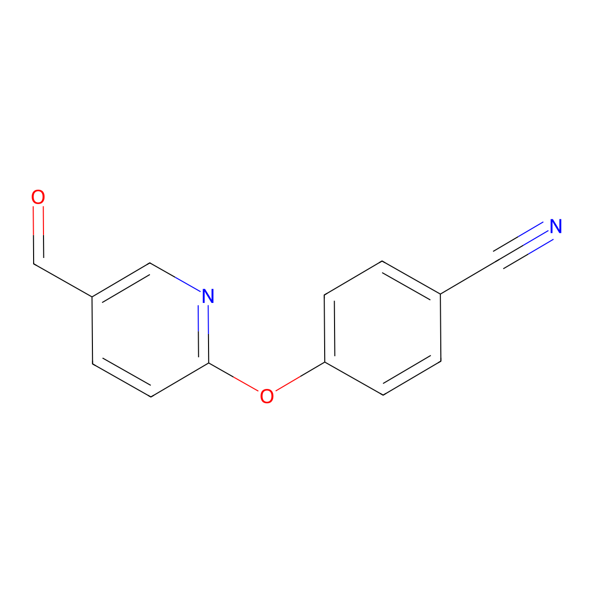 4-[(5-Formyl-2-pyridinyl)oxy]benzenecarbonitrile molecular structure, CAS 328547-41-7
