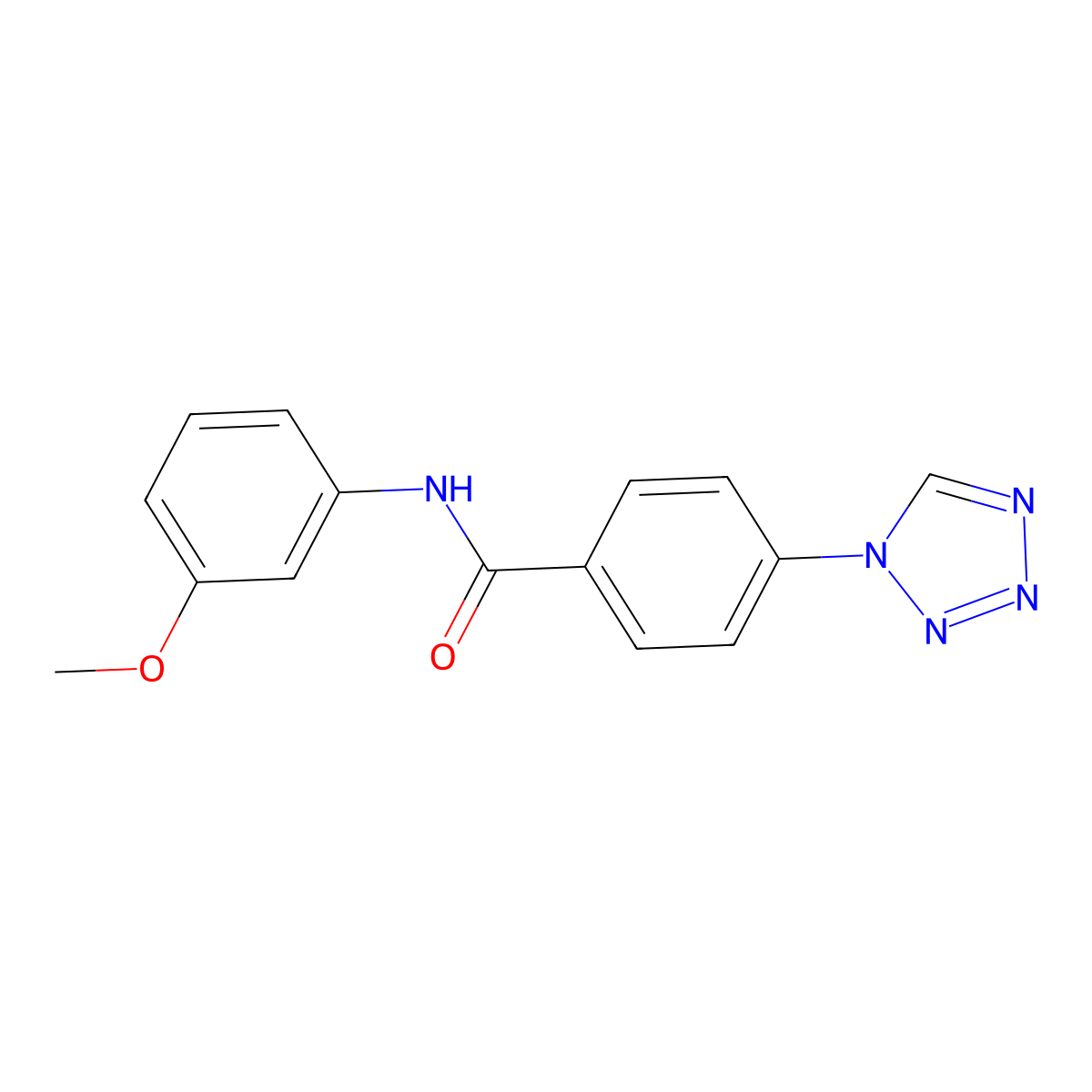 N-(3-methoxyphenyl)-4-(tetrazol-1-yl)benzamide molecular structure, CAS 328548-67-0