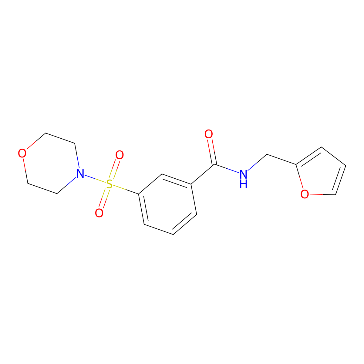 N-(furan-2-ylmethyl)-3-morpholin-4-ylsulfonylbenzamide molecular structure, CAS 328549-19-5