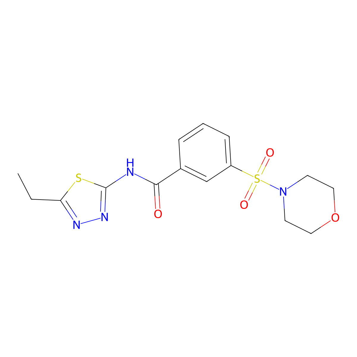 N-(5-ethyl-1,3,4-thiadiazol-2-yl)-3-morpholin-4-ylsulfonylbenzamide molecular structure, CAS 328549-27-5